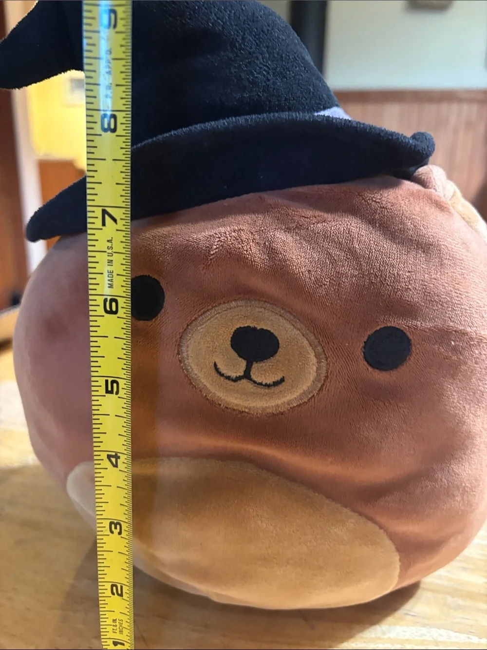 Squishmallows Walter Brown Bear Plush with Black Witch Hat